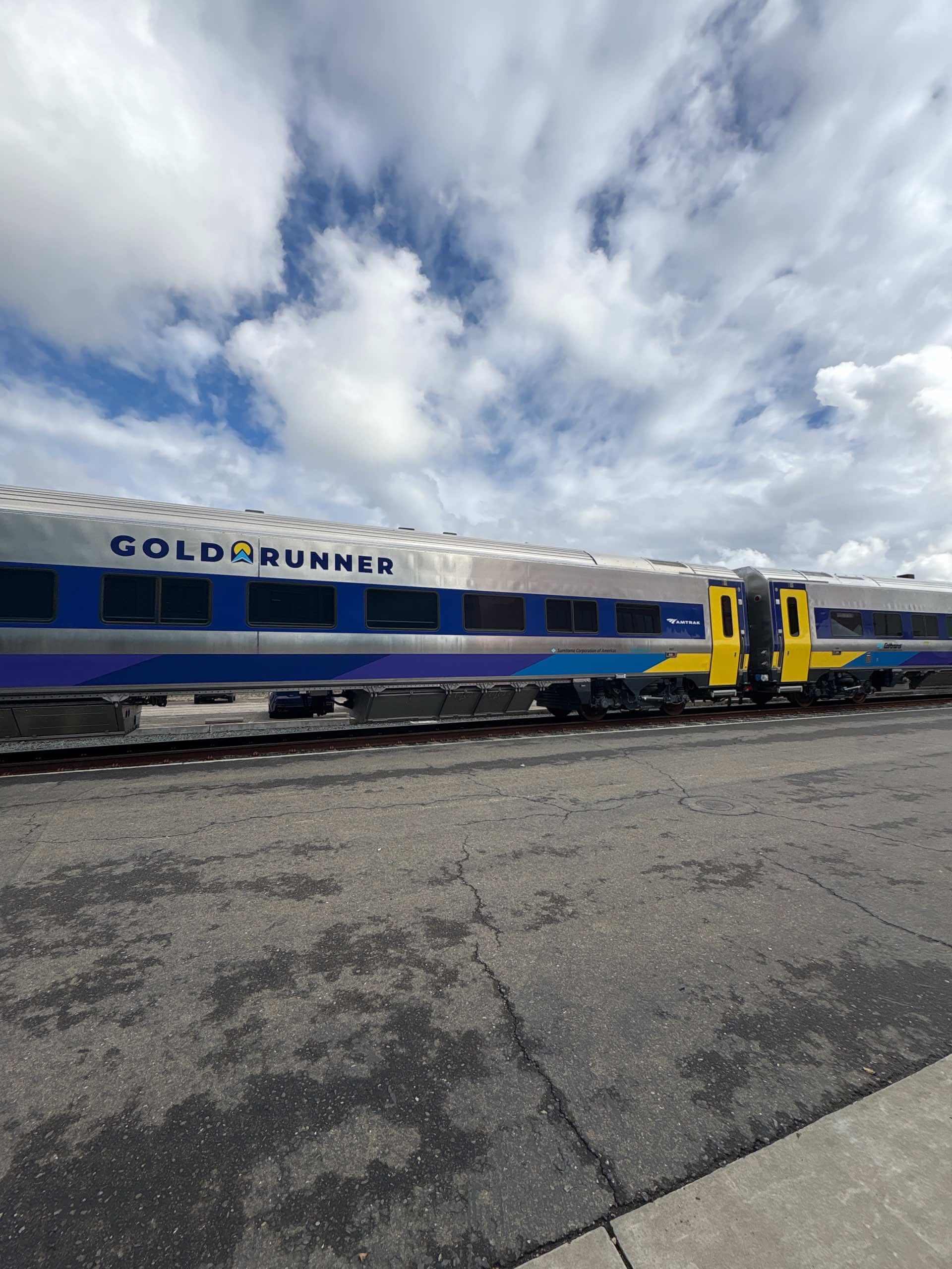 Train cars with the inscription &ldquo;Gold Runner&rdquo;