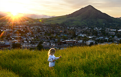 Mountainside view of San Luis Obispo